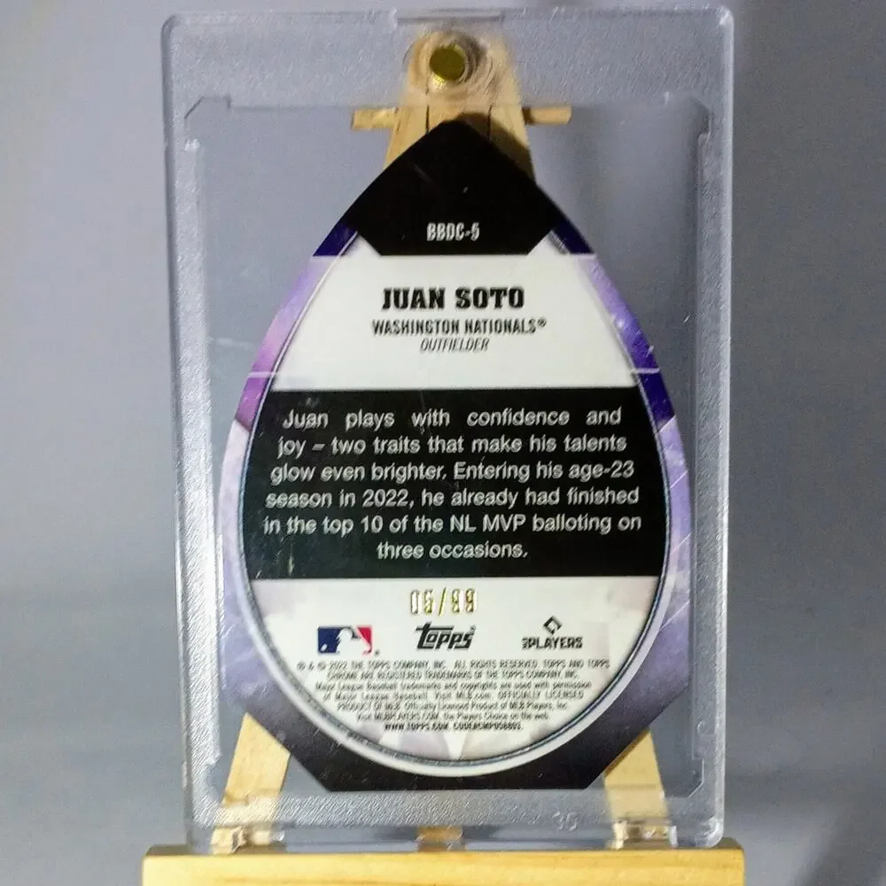 Topps Chrome #BBDC-5 Ben Baller Diamond Die Cut Green Juan Soto SP 05/99 - Picture 7 of 7